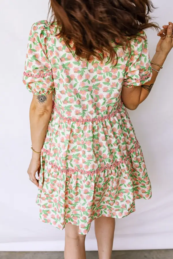 Floral Printed Tiered Mini Dress