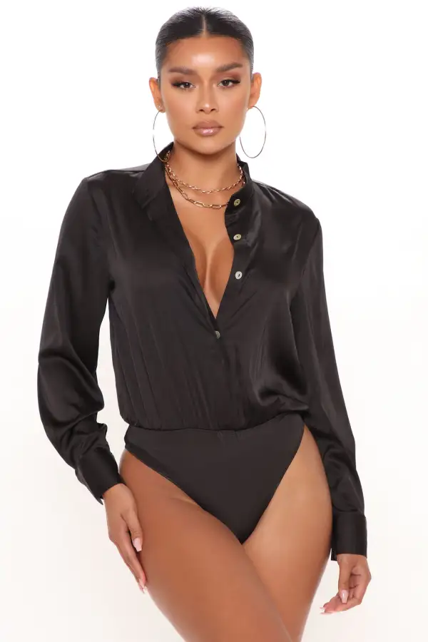Office Favorite Satin Pant Set - Black