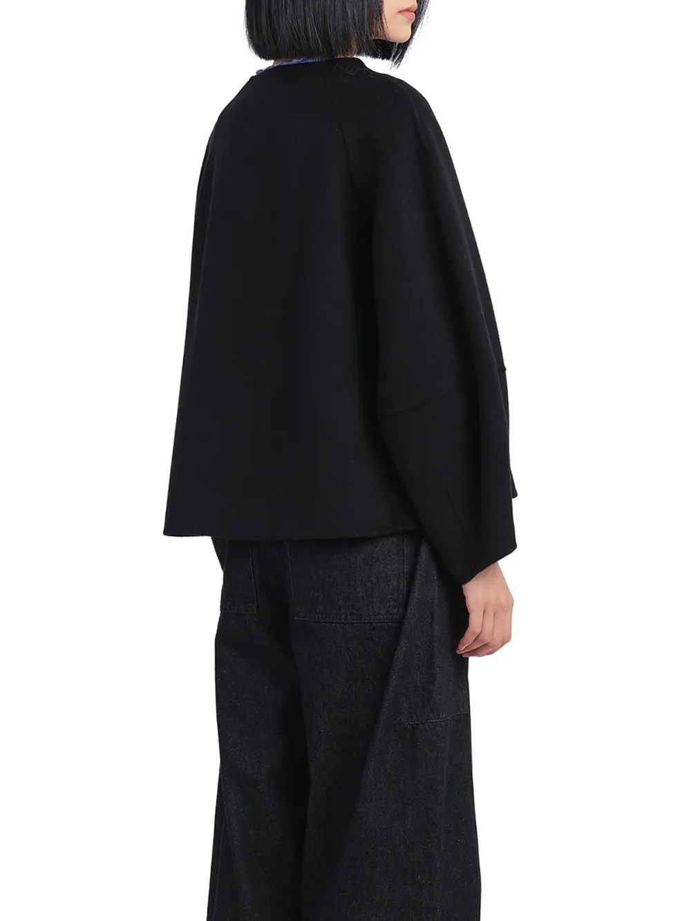 Round Neck Button - Up Blazer