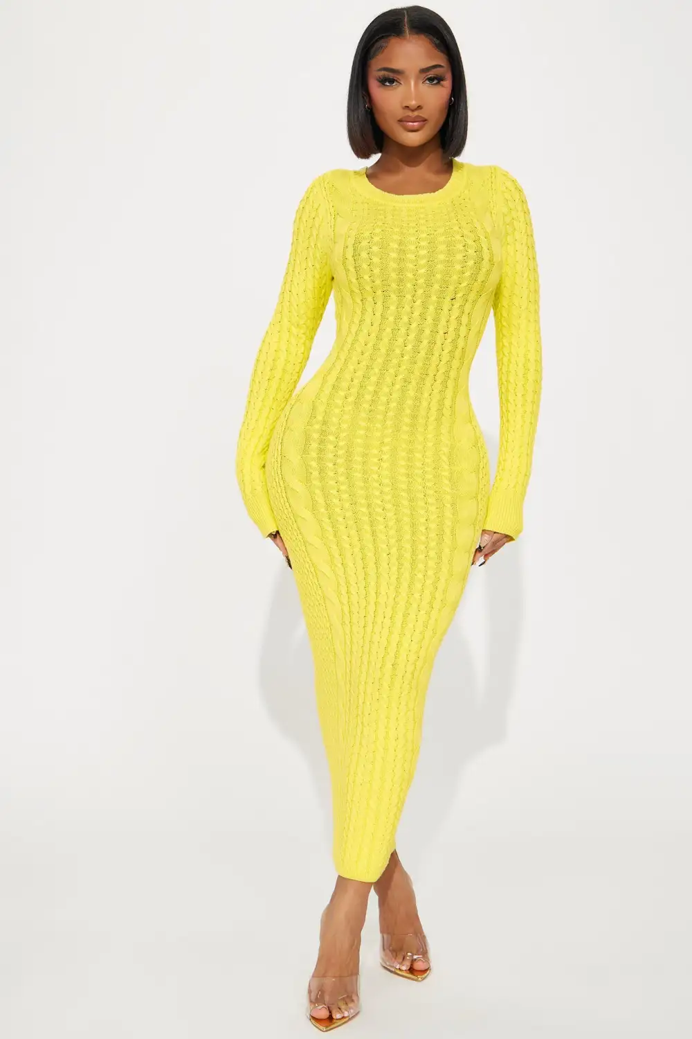 Natalia Sweater Maxi Dress - Yellow