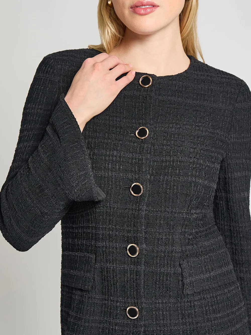Gemstone Collar Button Down Jacket