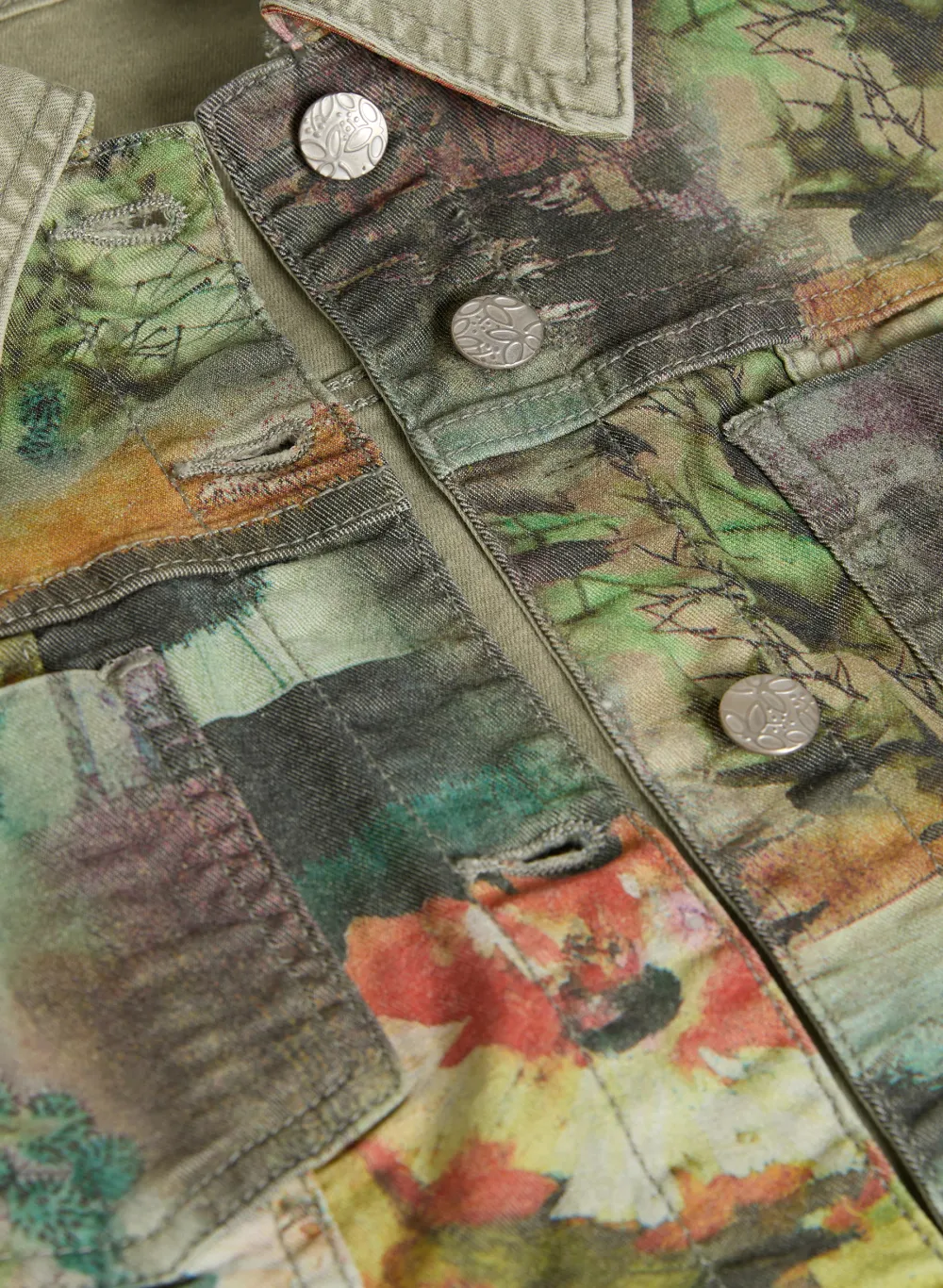 Retro Print Denim Jacket