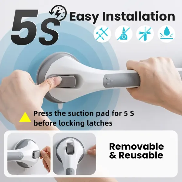 New Drill-Free Large Suction Cup Safety Grab Bar Bathroom Door Toilet Elderly Anti-Slip Waterproof Handle