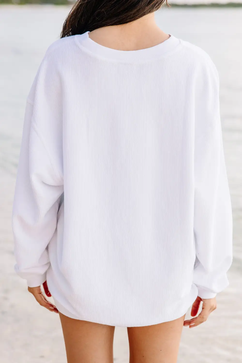Red Wine And Blue White Corded Graphic Sweatshirt