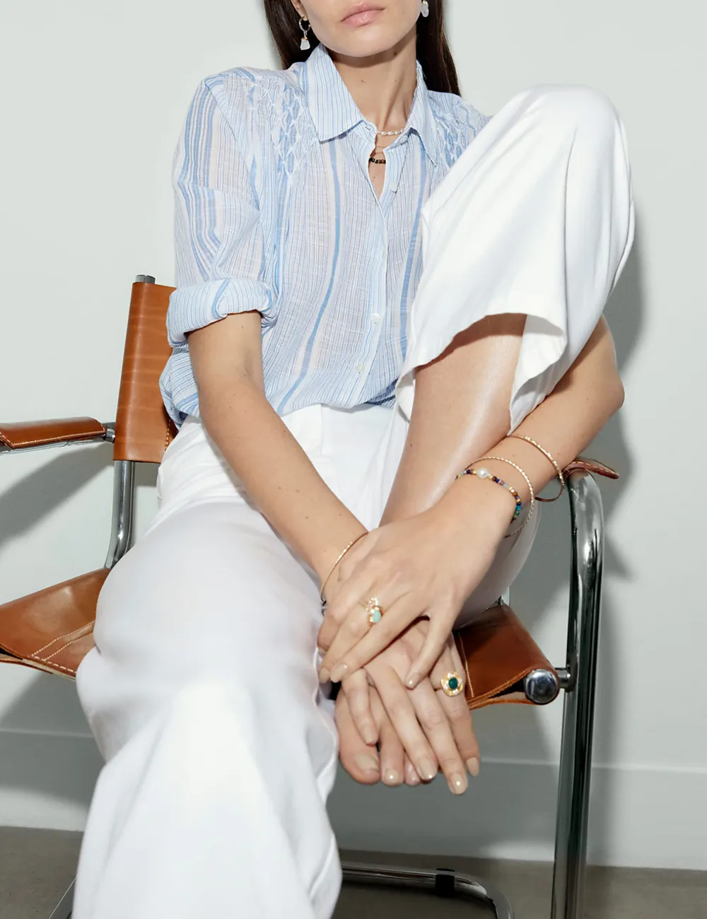 White Wide Leg Trousers