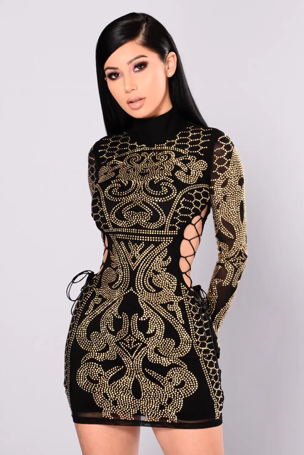 Dynasty Studded Dress - Black