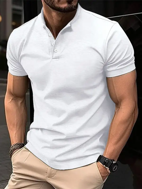 Collared Athletic Button Front Shirt