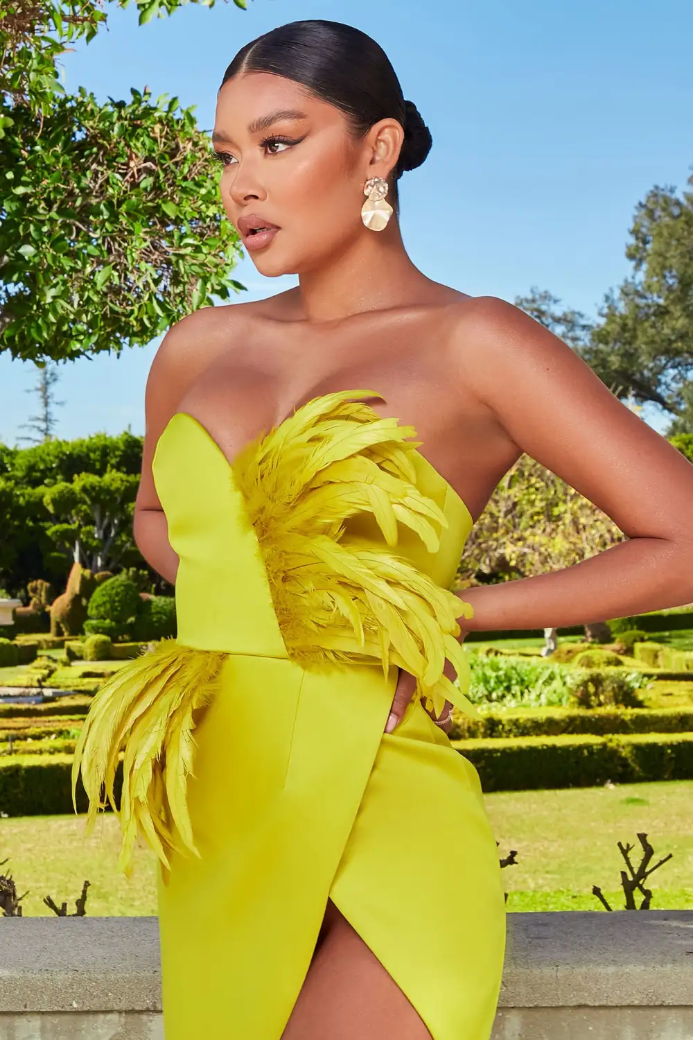 Jaqueline Asymmetrical Maxi Dress - Chartreuse