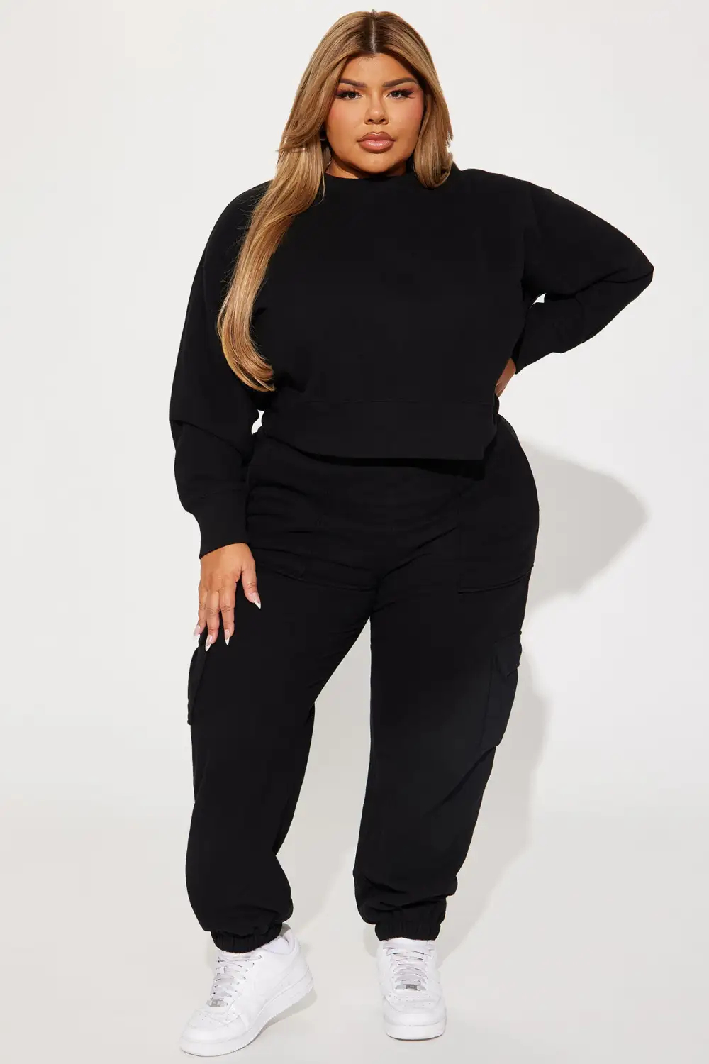 Follow Me Around Sweatsuit - Black