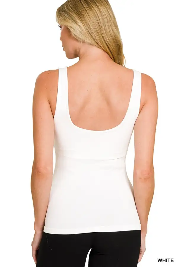 Seamless Tank Top With Built In Bra