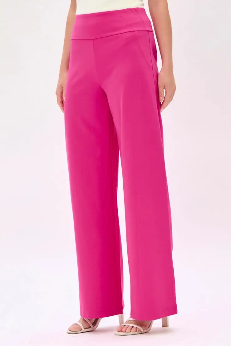 Nylon Roomy Wide Leg Casual Pants