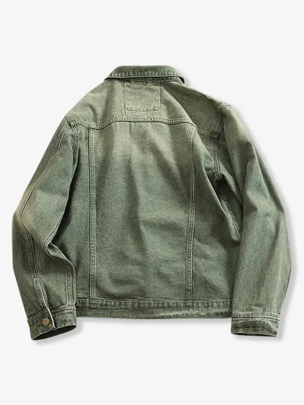 Men's Denim Button Front Trucker Jacket