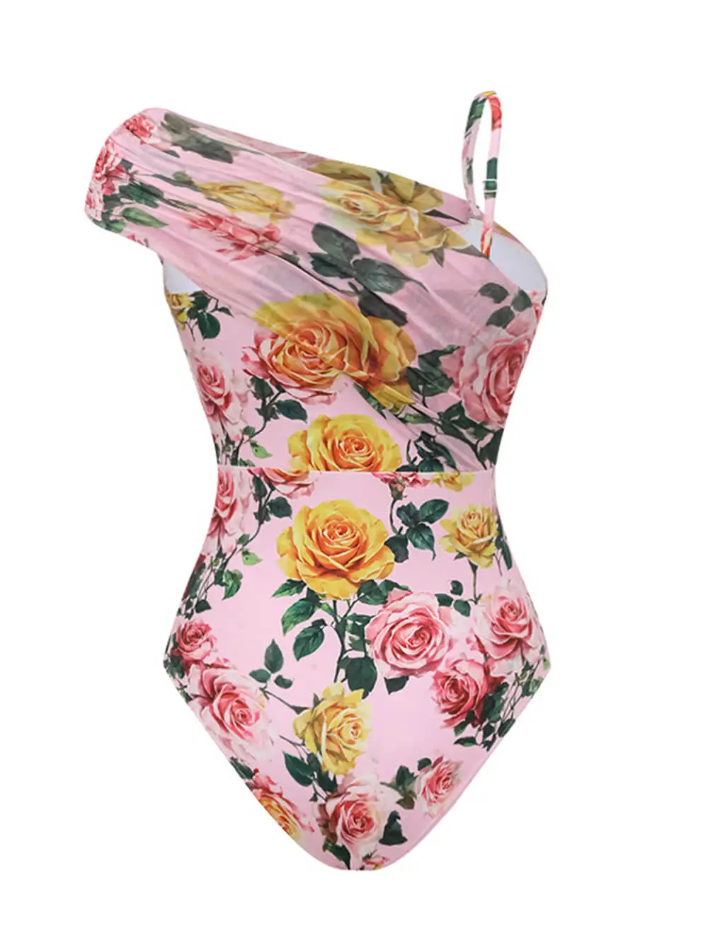 Women’s Sleek Printed One Shoulder One-Piece Swimsuit