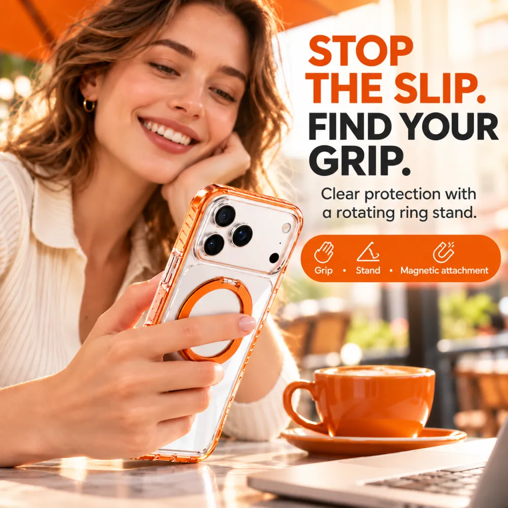 Crystal Shield Color Stripe Stand Phone Case