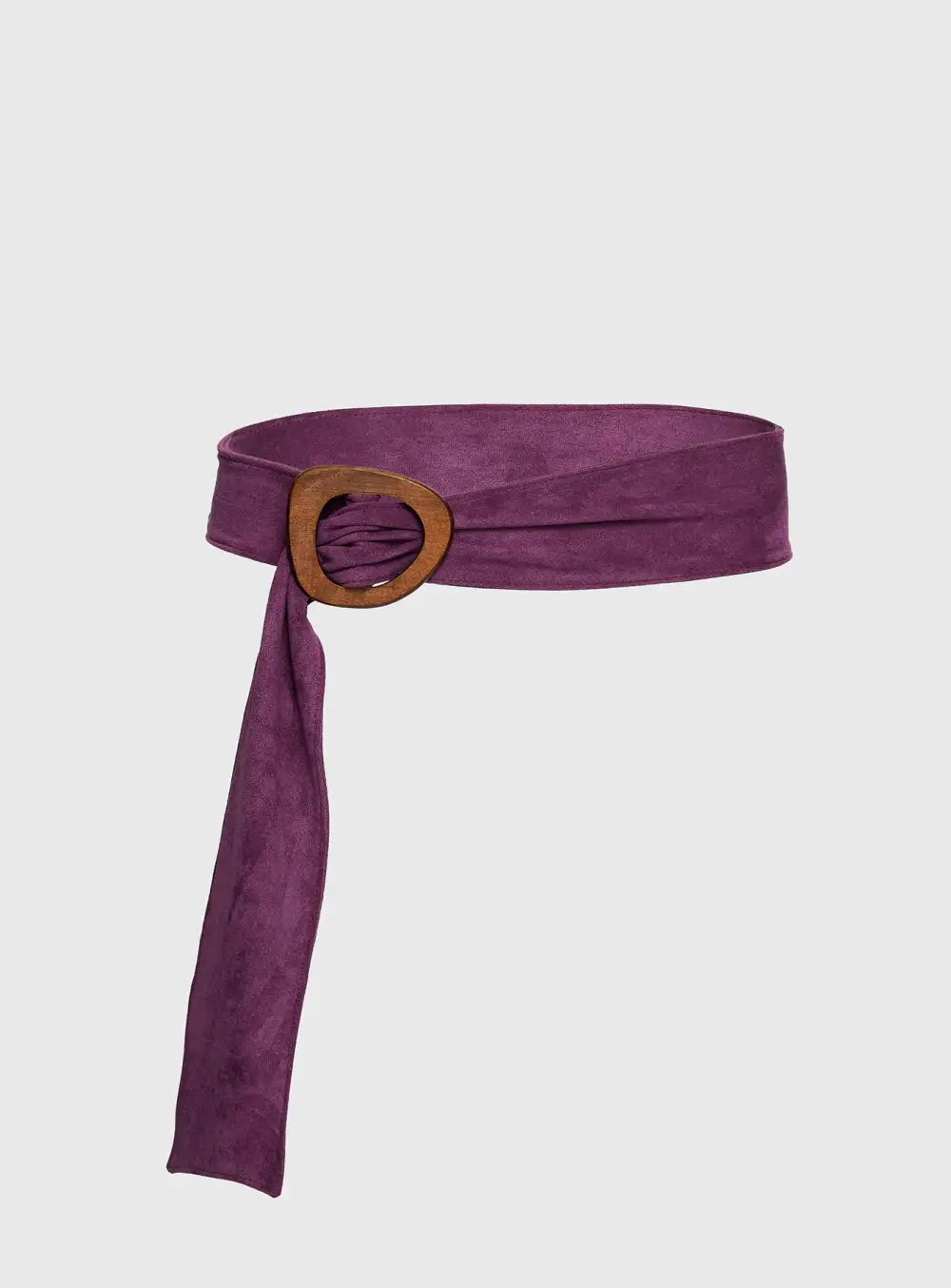 Contemporary Buckle Suede-Like Belt