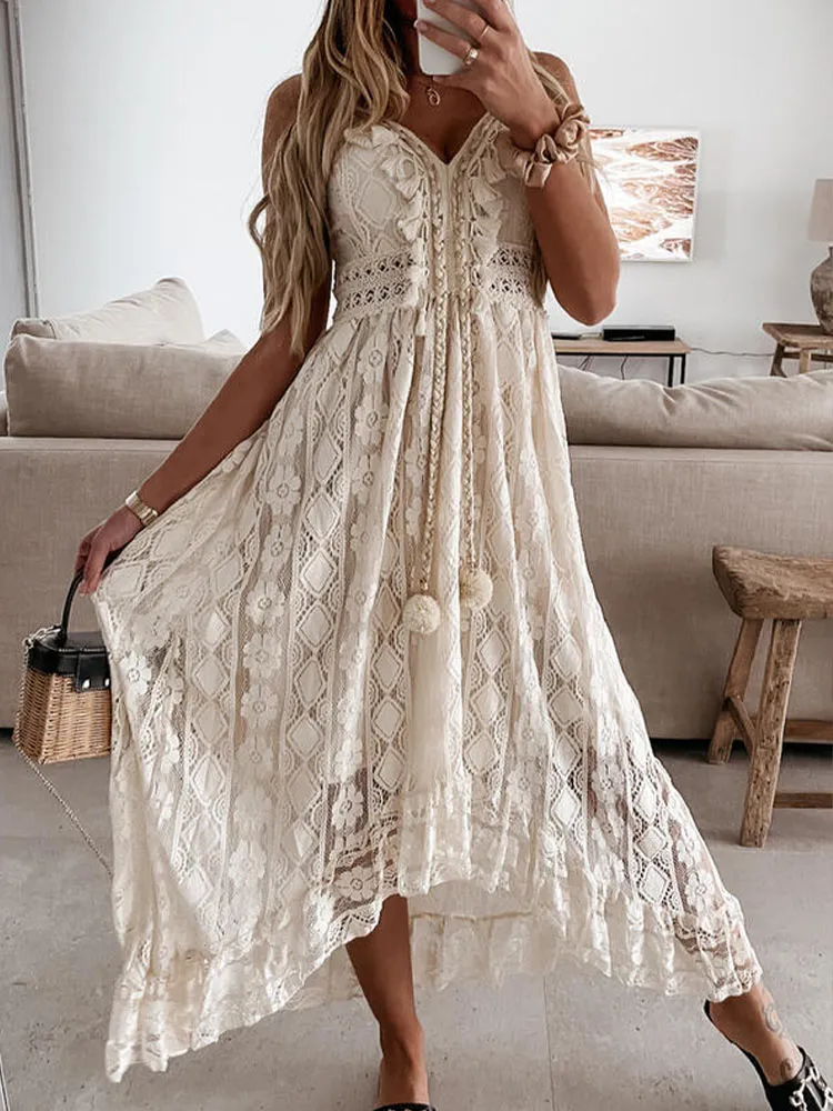 Boho Spirit White Maxi Dress