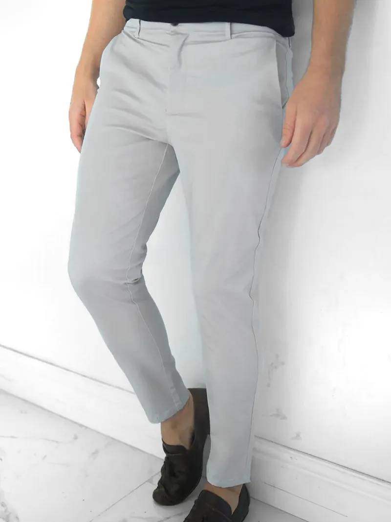 Grey Stretch Twill Men's Pants