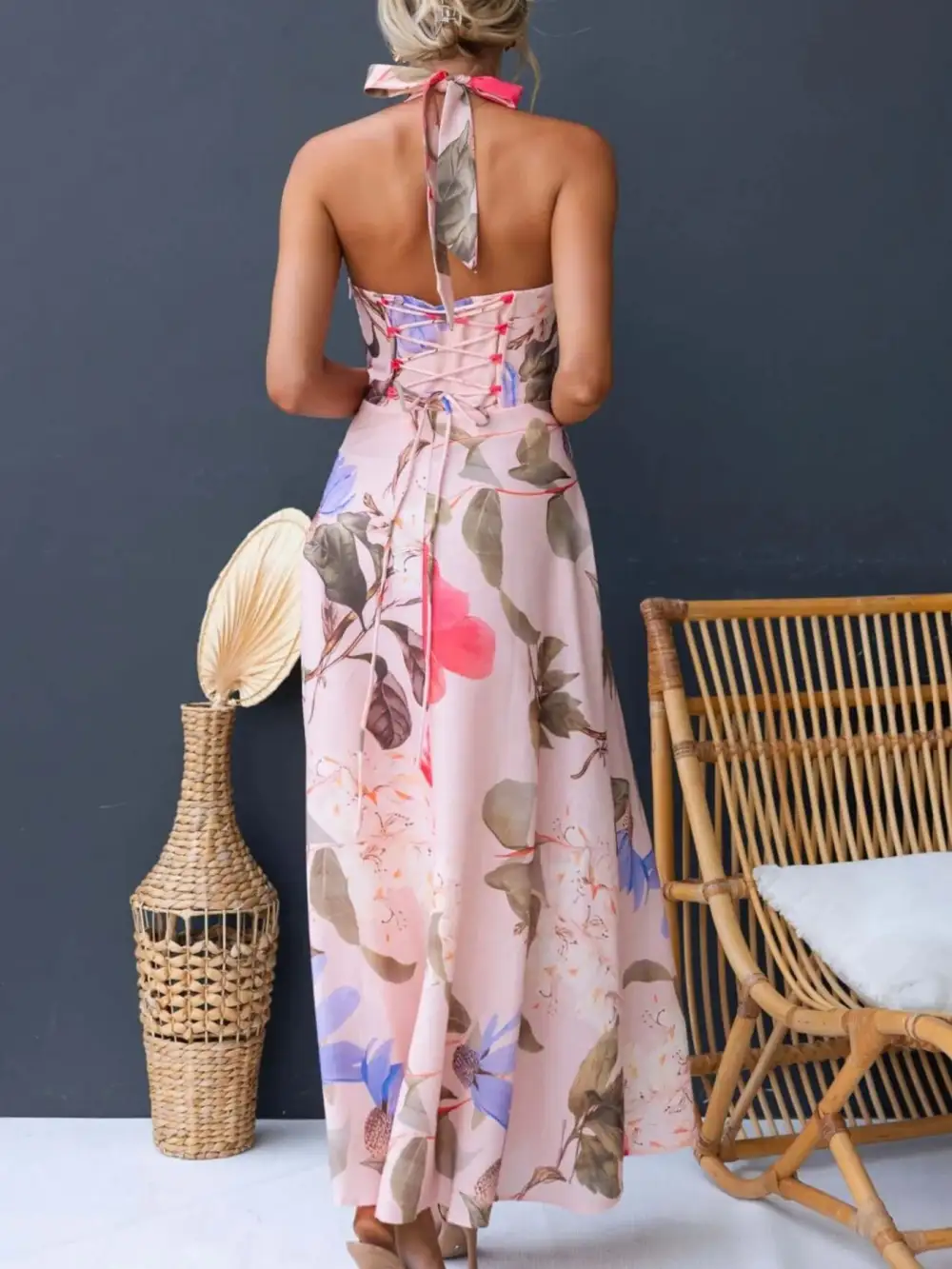 Clean Line Floral Printed Maxi Dress