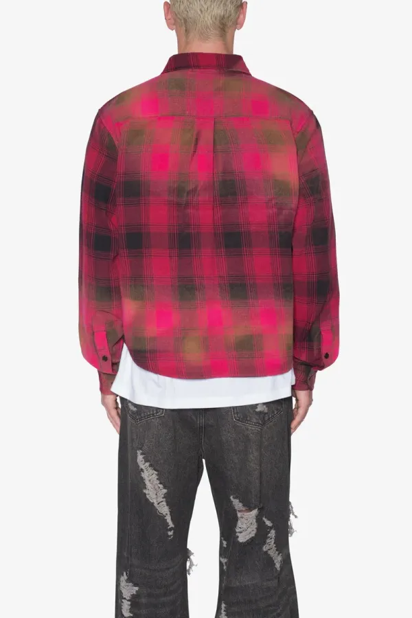 RED AND BLACK PLAID FLANNEL SHIRT