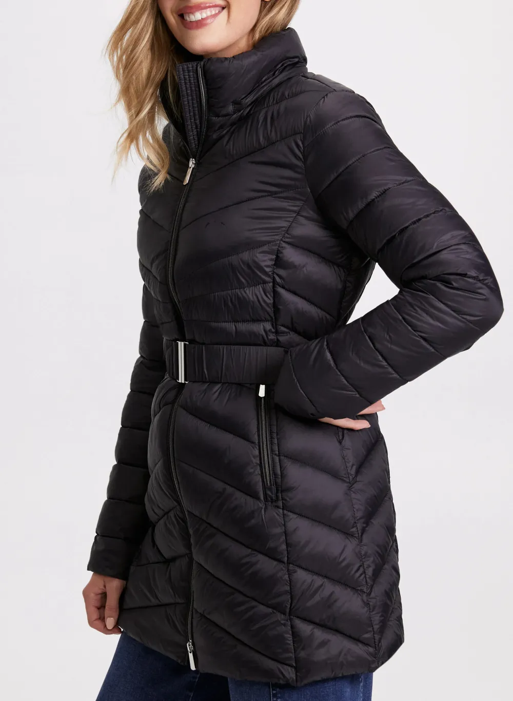 Black Hooded Down Coat