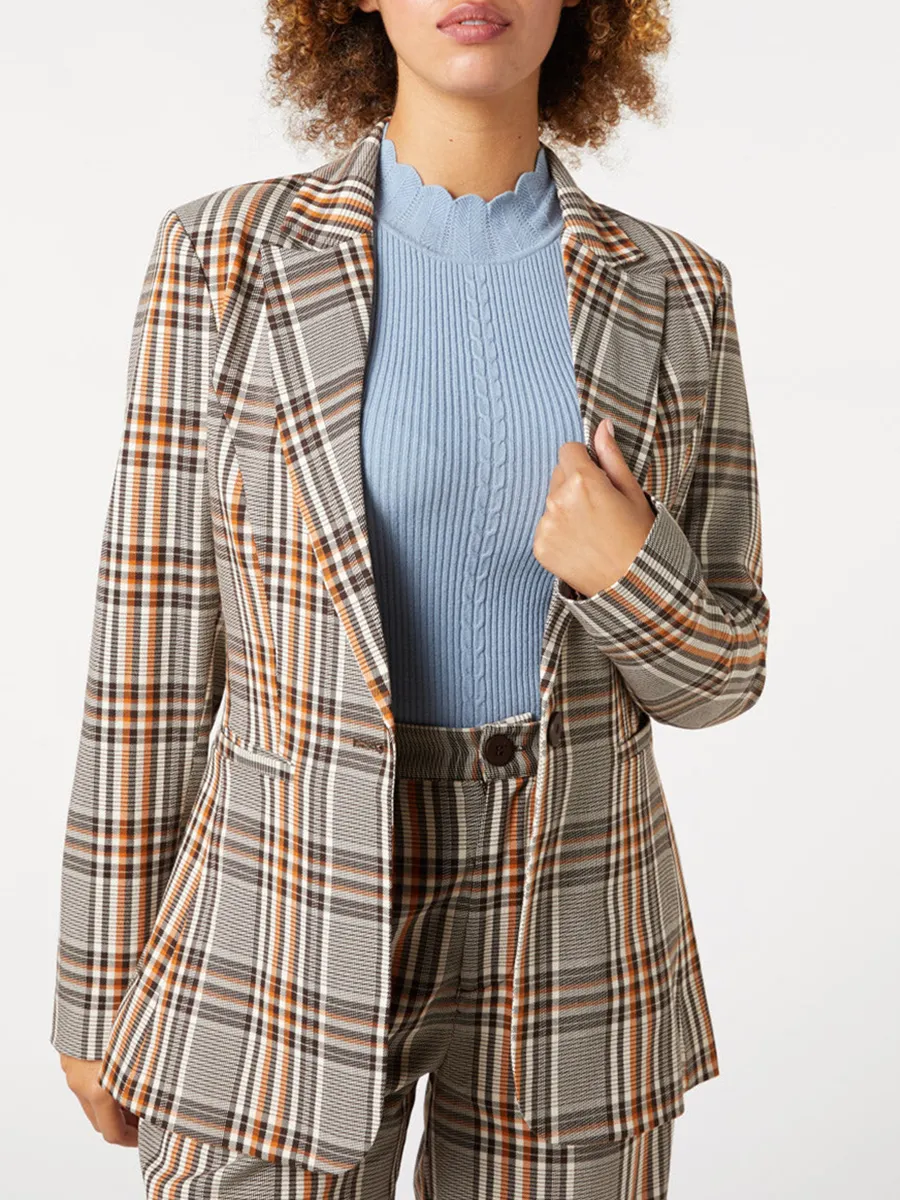 Women's casual plaid blazer