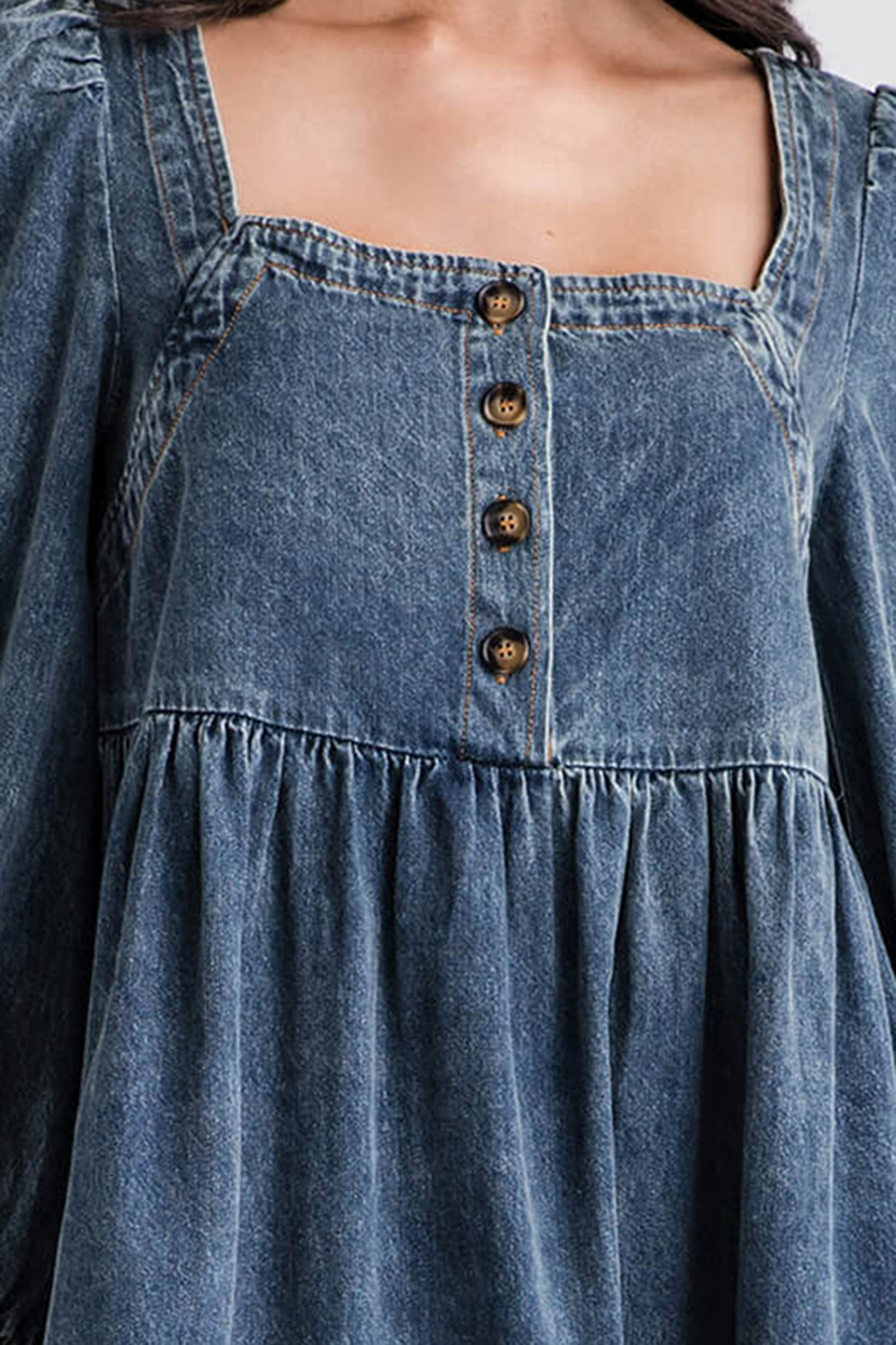 Flying Tomato Denim Dress - medium indigo