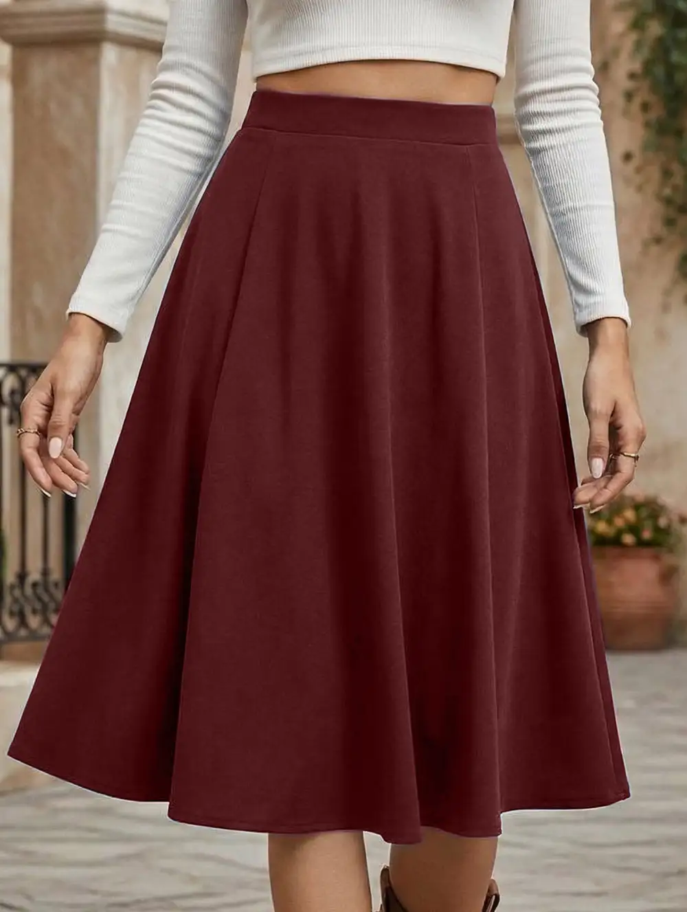 Pleated Midi Skirt