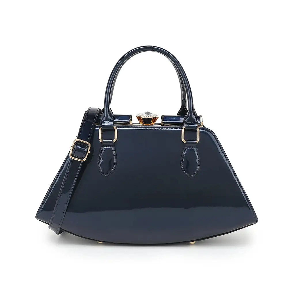 Easygoing Patent Leather Satchel Bag