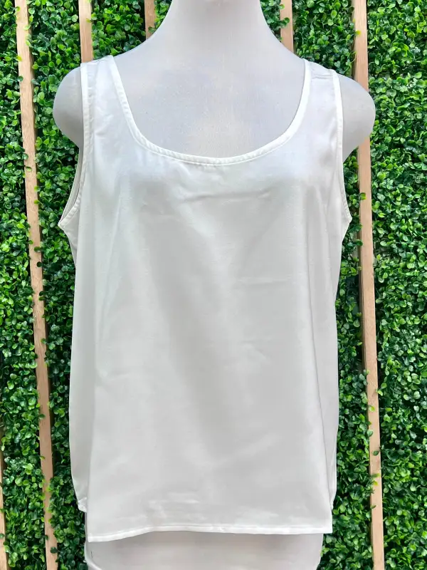 Satin Effect Scoop Neck Top