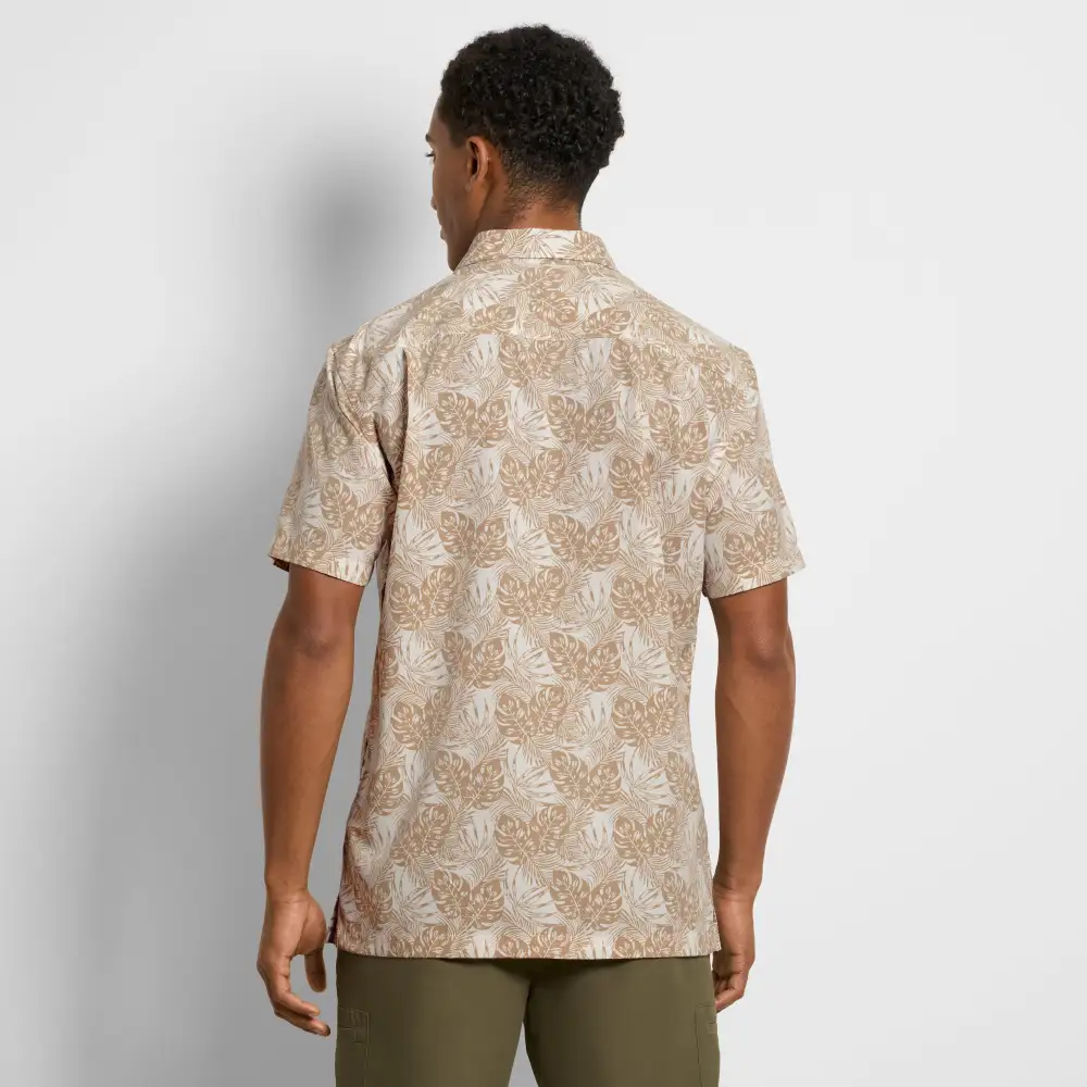 Mono Print Short Sleeve Camp Shirt