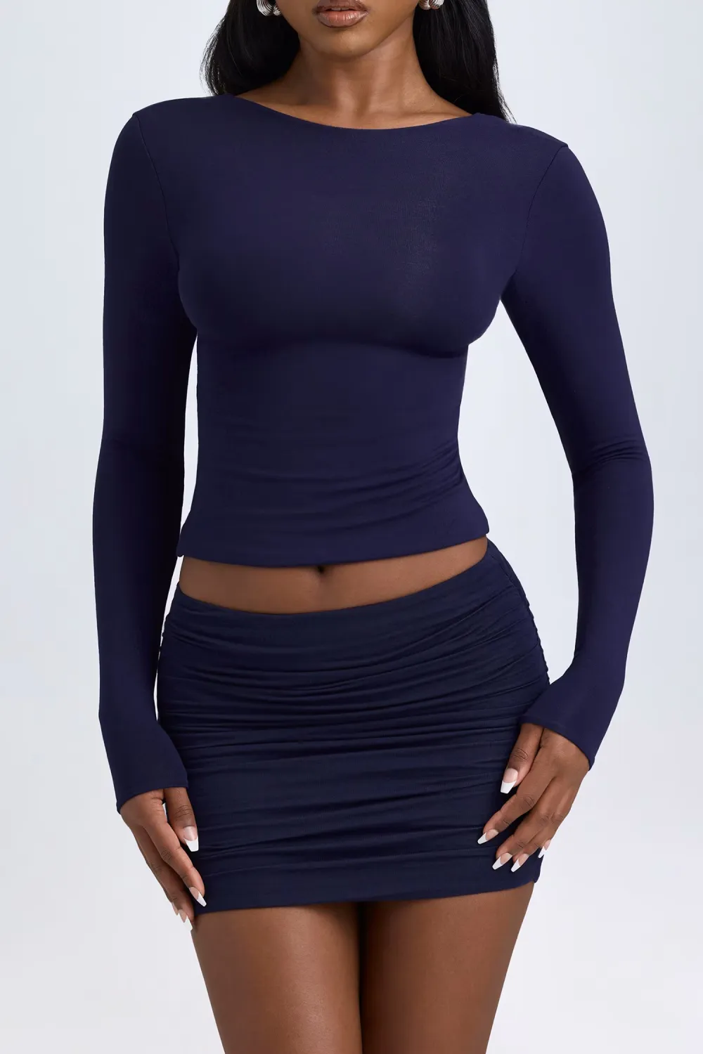 Versatile Basic Backless Long Sleeves