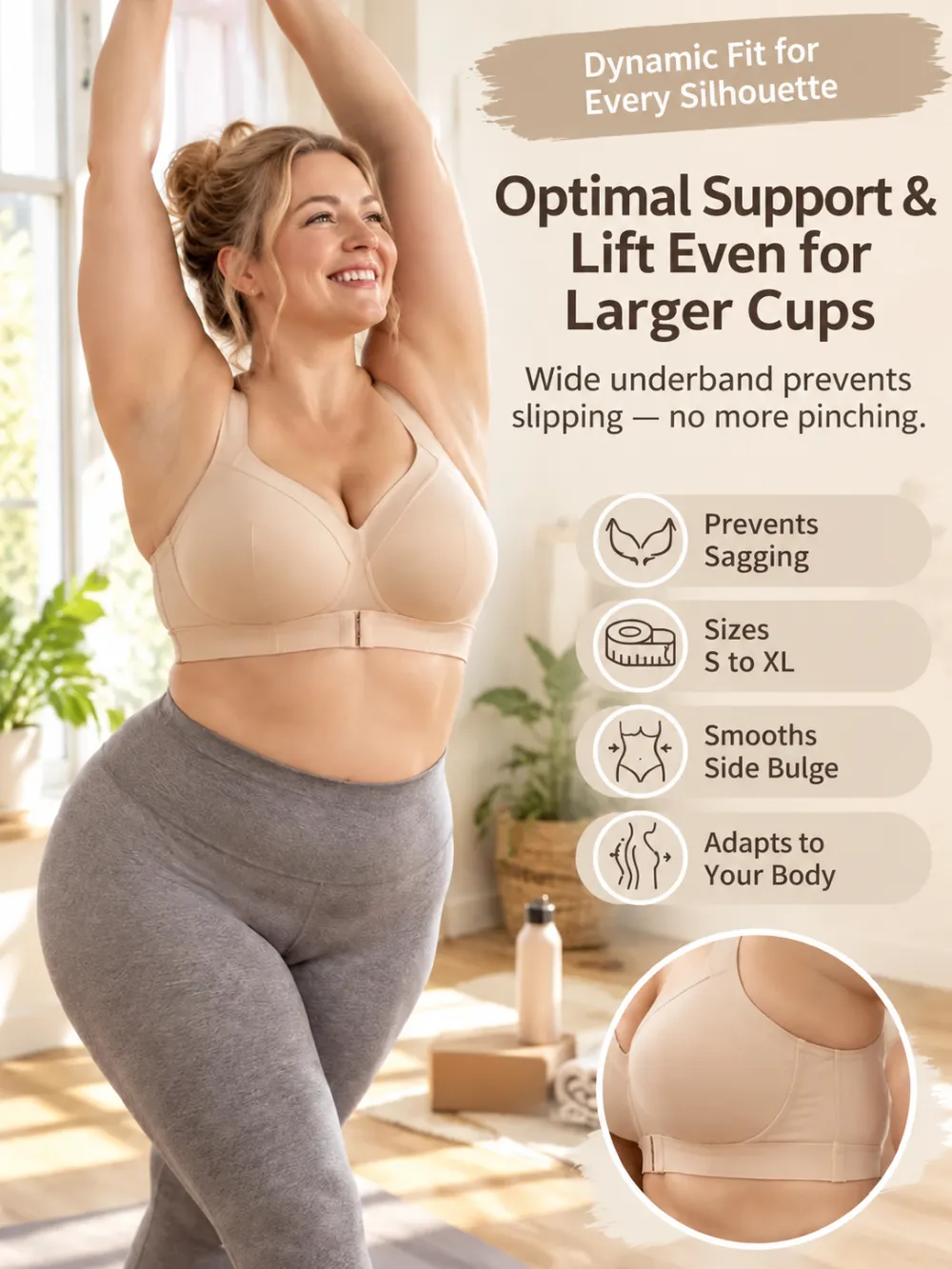 Criss-Cross Back Front-Closure Wireless Bra