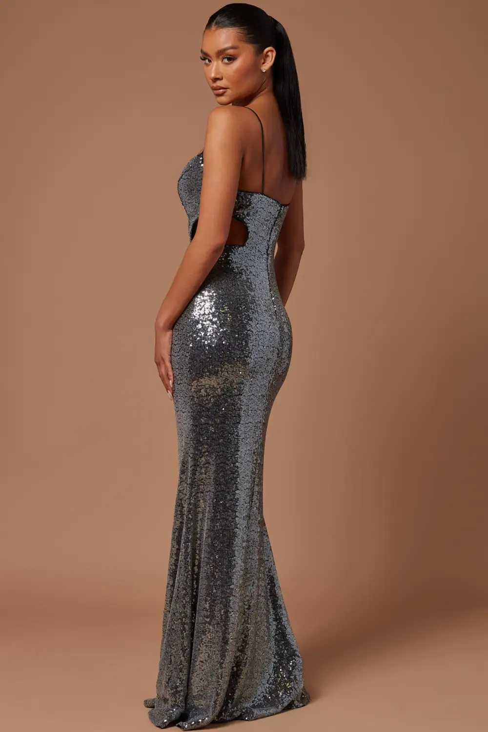 Winnie Sequin Gown - Silver
