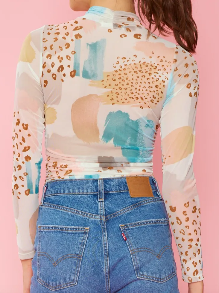 Animal Print Printed Bodysuit Graphic Tee