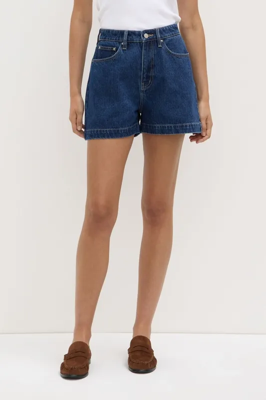Heritage Blue High-Rise Boxy Denim Short