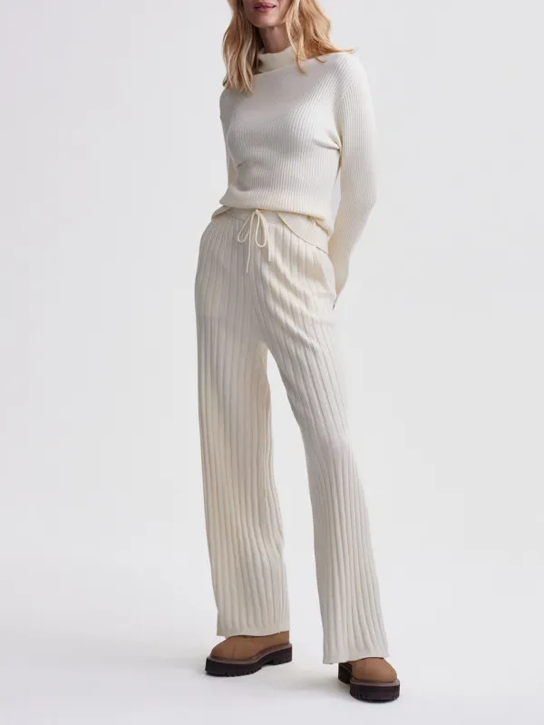 Wide Rib Knit Trouser
