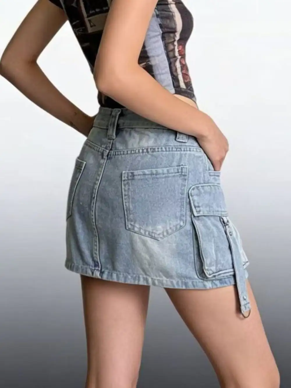 Denim Washed Skirt