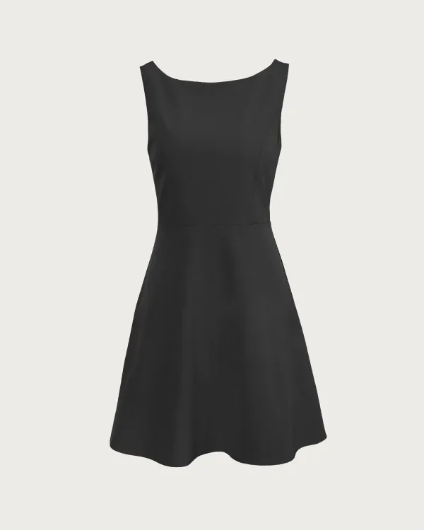 Regular Black Sleeveless Dress
