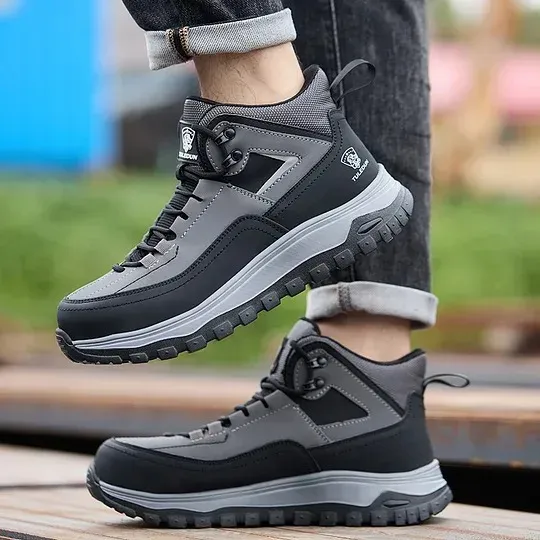 Men's Orthopedic Protective Hiking/Work Boots—Waterproof, Slip-Resistant, Impact-Resistant, Puncture-Proof—Wide Toe Box, Arch Support, Ankle Support