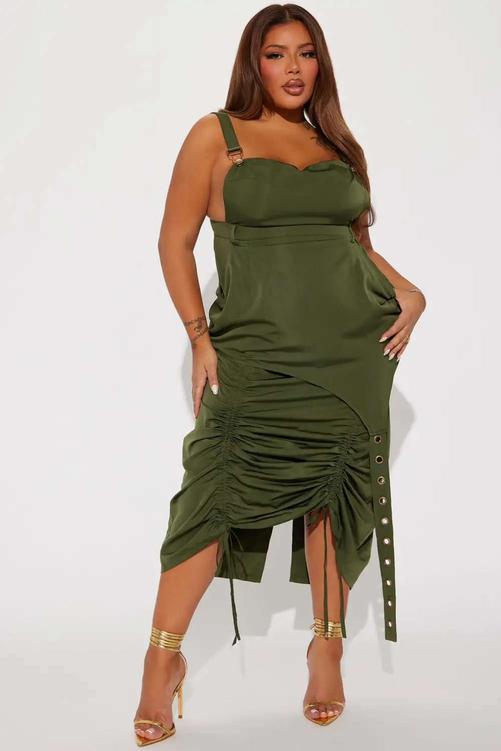 Marla Parachute Maxi Dress - Olive