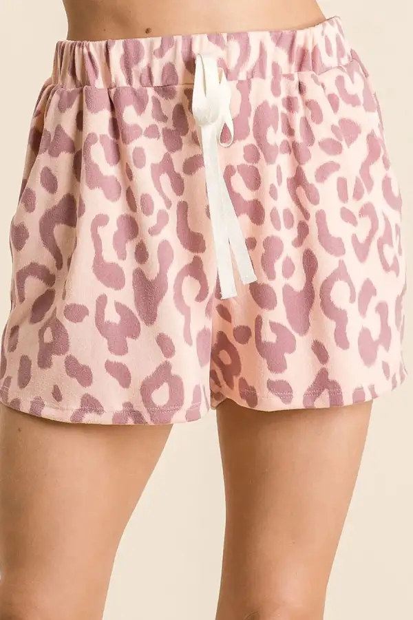 Leopard Shorts with Twill Tape Drawstring