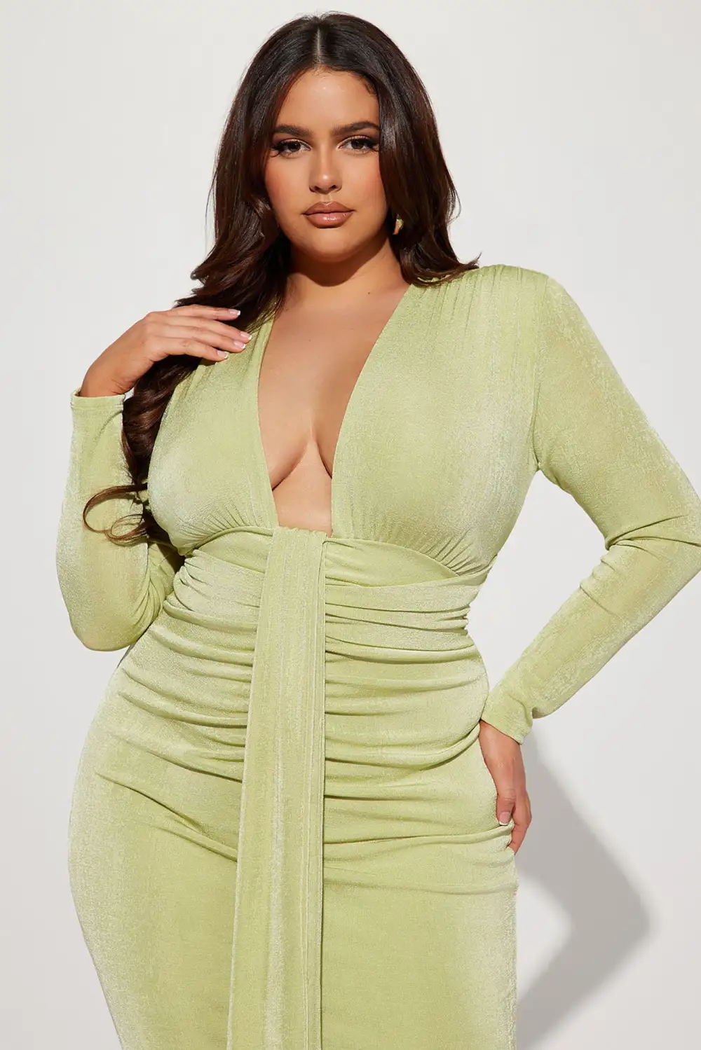Dream Babe Midi Dress - Chartreuse
