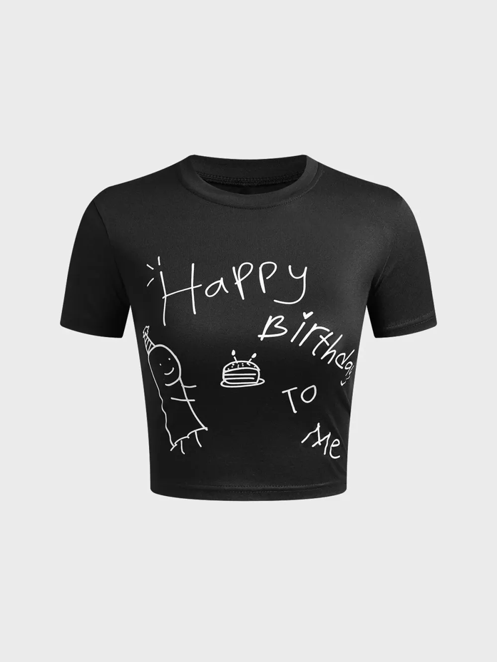 Y2K White Basic Top T-Shirt
