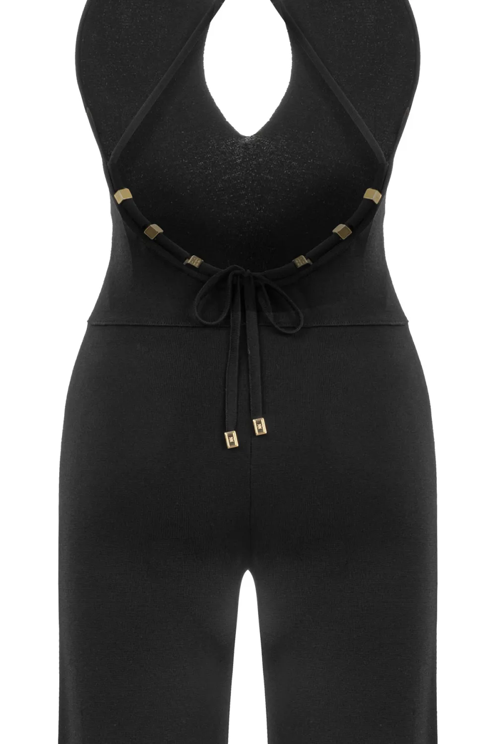 Halter Neck Jumpsuit-Black
