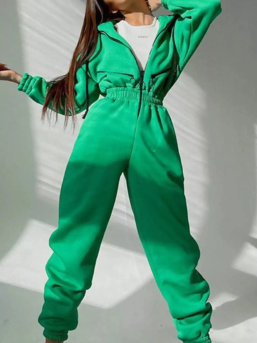 Hooded Zip Jumpsuit