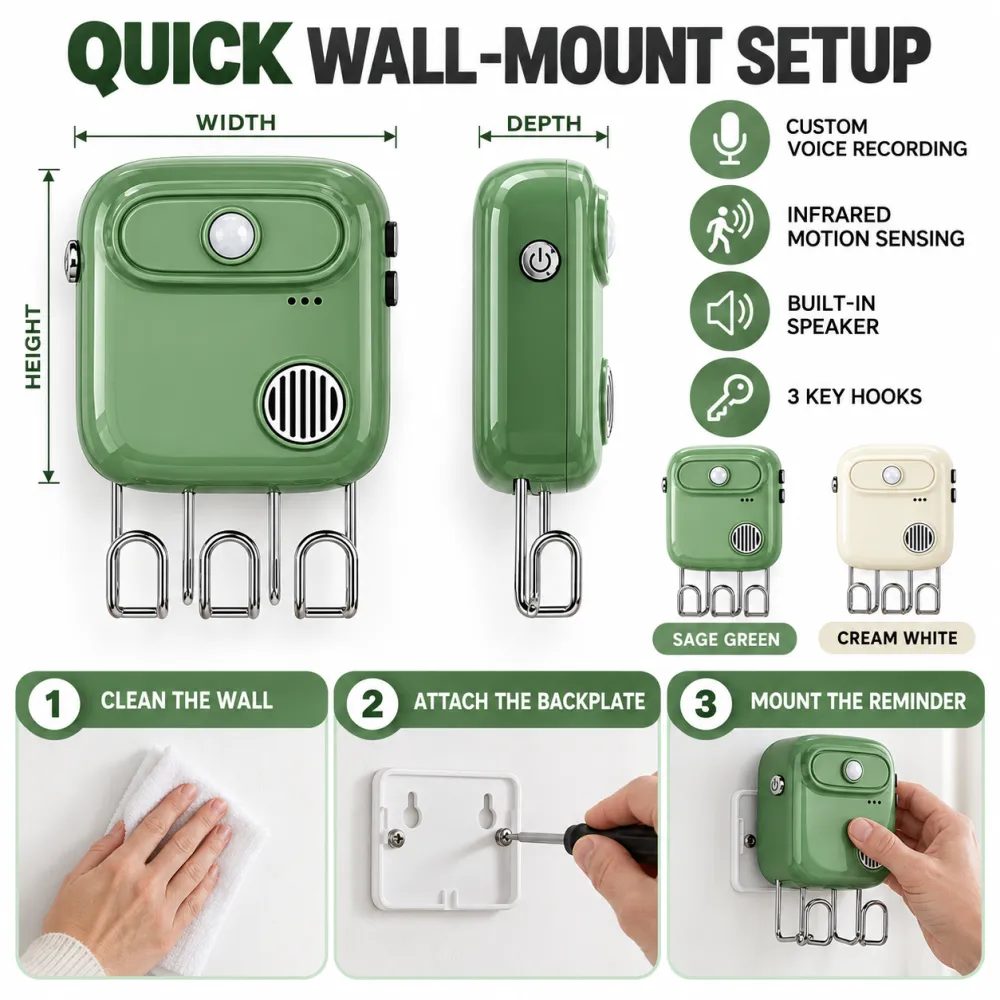 Smart Voice Recording Wall-Mounted Key Holder