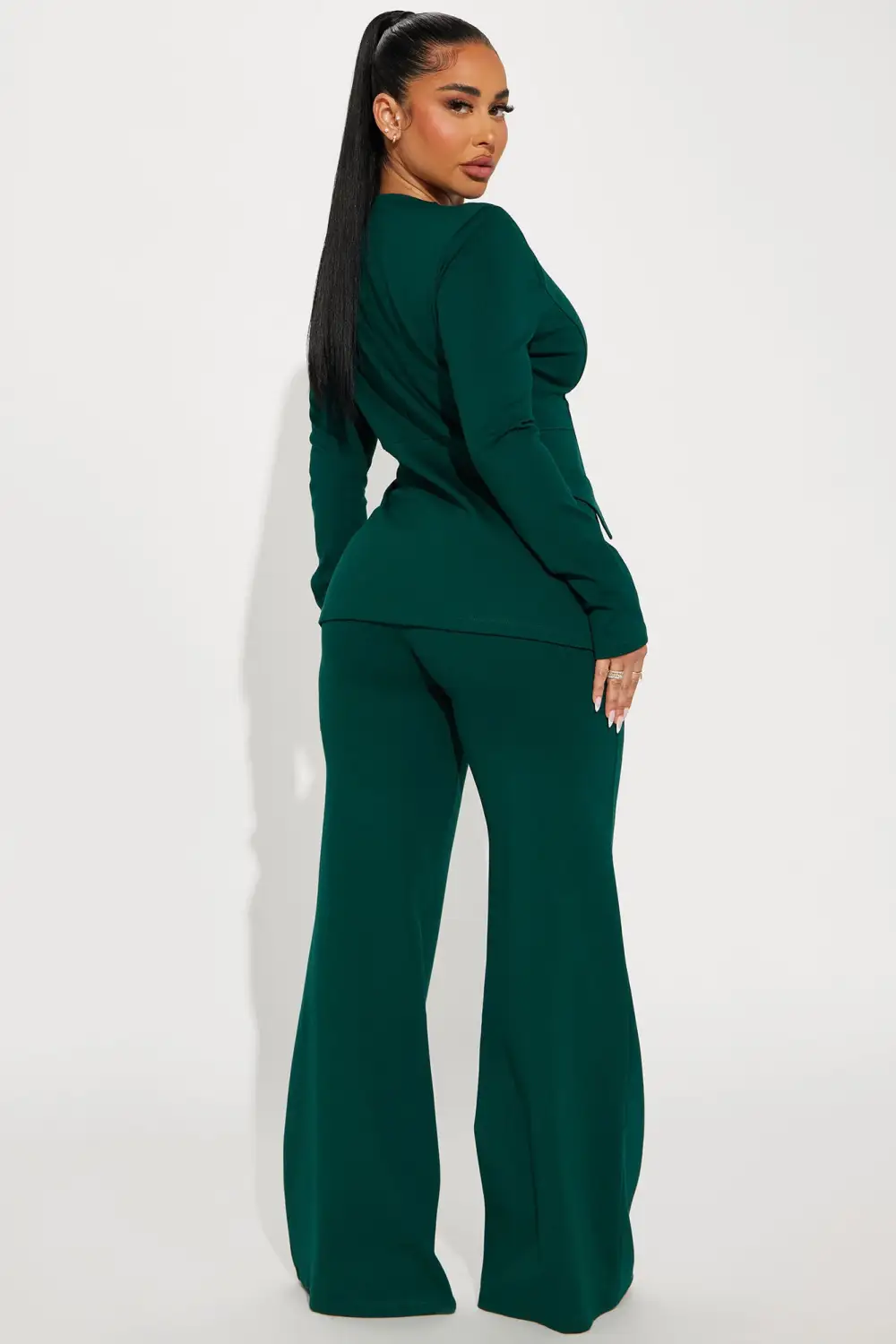 Believe It Blazer Pant Set - Hunter