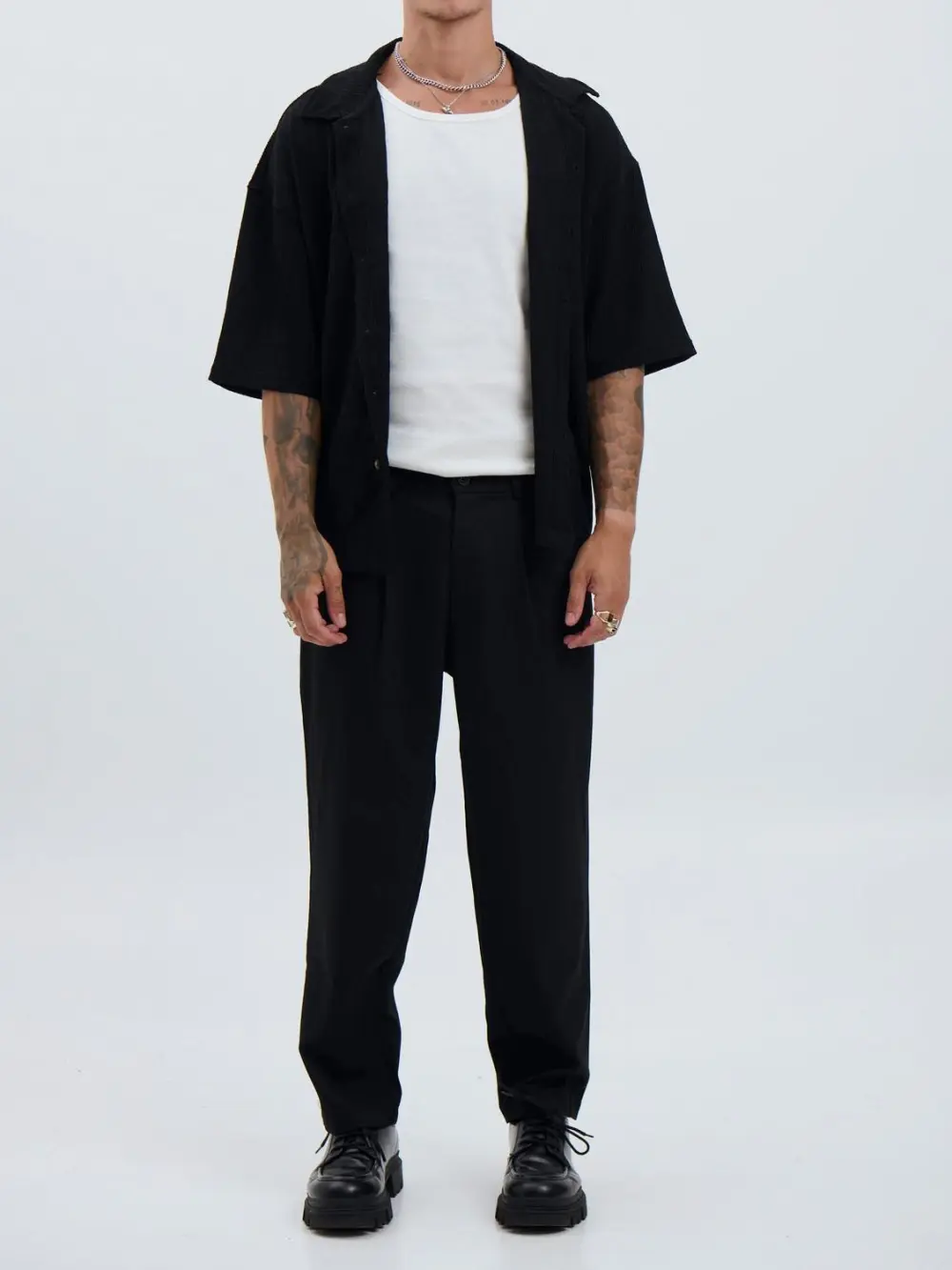 Casual Soft And Comfortable Daily Black Shirt