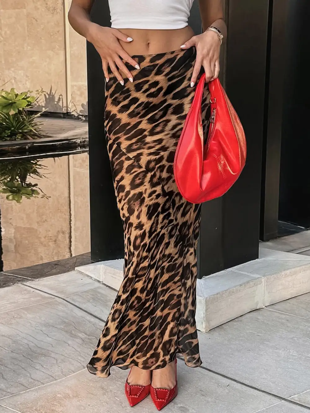 Leopard Print Leopard Maxi Skirt