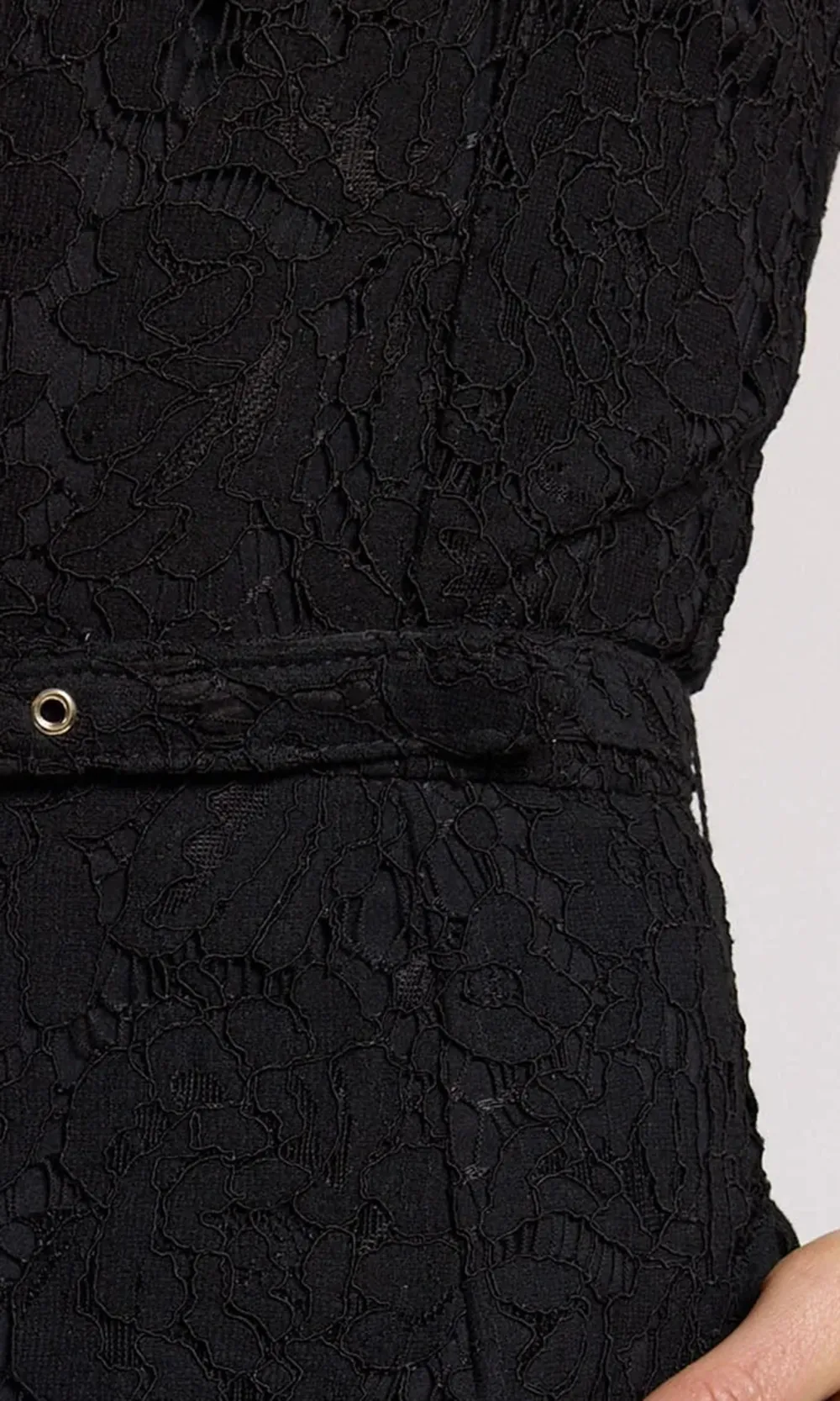 Black Lace Panel Top Jumpsuit